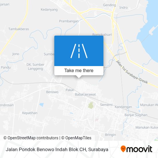 Jalan Pondok Benowo Indah Blok CH map