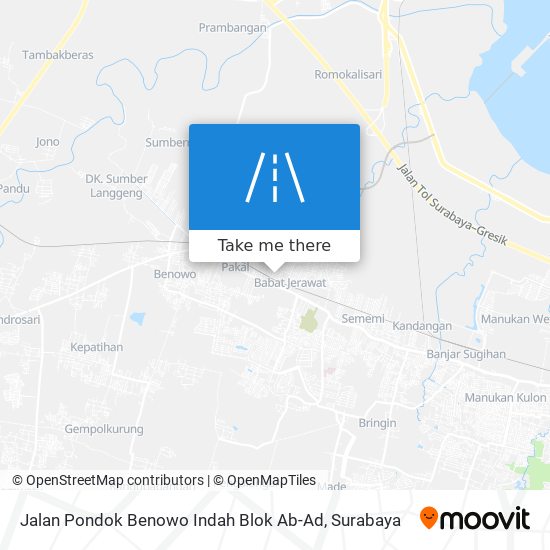 Jalan Pondok Benowo Indah Blok Ab-Ad map