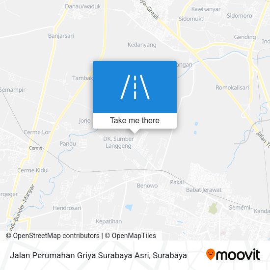 Jalan Perumahan Griya Surabaya Asri map