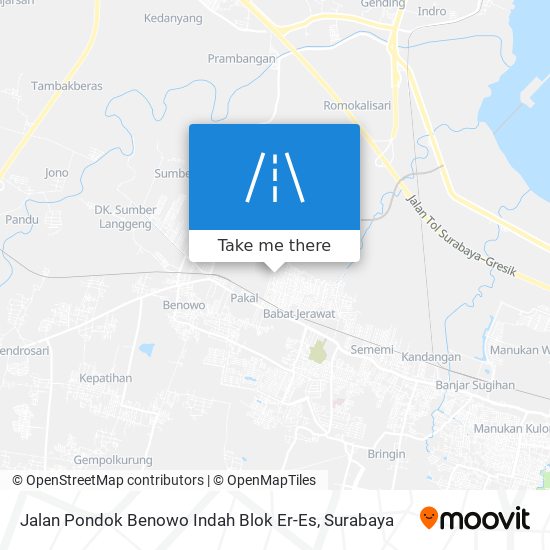 Jalan Pondok Benowo Indah Blok Er-Es map