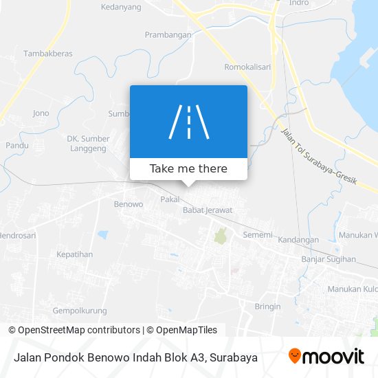 Jalan Pondok Benowo Indah Blok A3 map