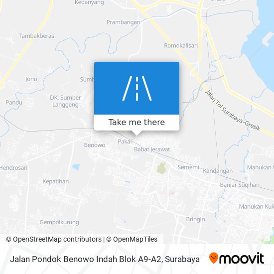 Jalan Pondok Benowo Indah Blok A9-A2 map