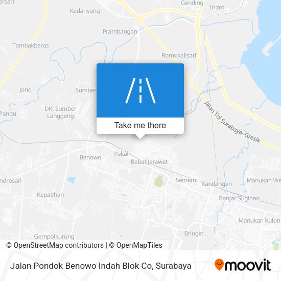 Jalan Pondok Benowo Indah Blok Co map