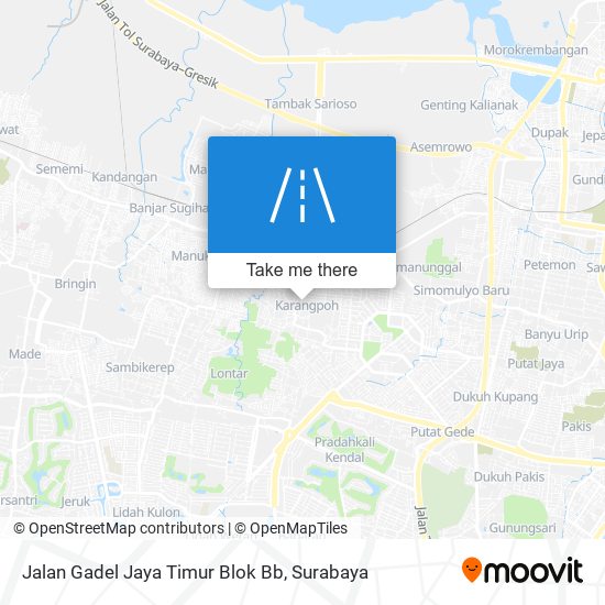 Jalan Gadel Jaya Timur Blok Bb map