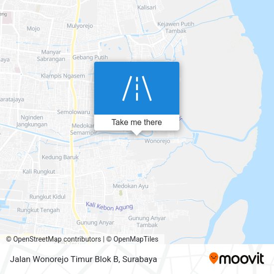 Jalan Wonorejo Timur Blok B map