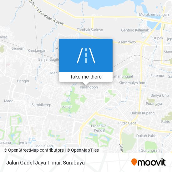Jalan Gadel Jaya Timur map