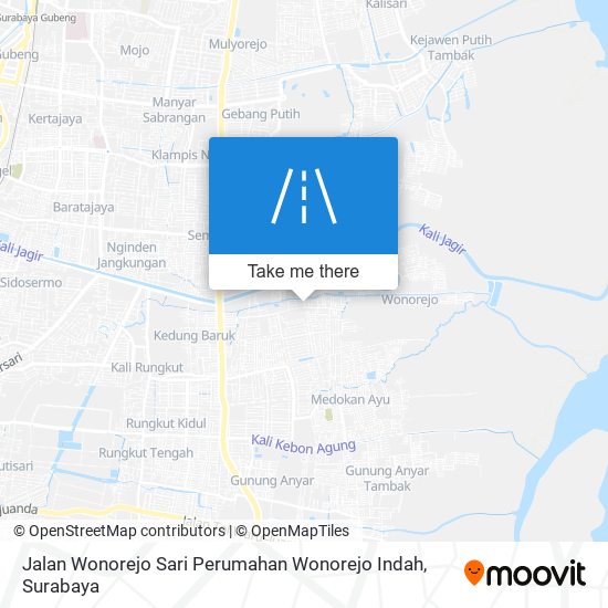 Jalan Wonorejo Sari Perumahan Wonorejo Indah map