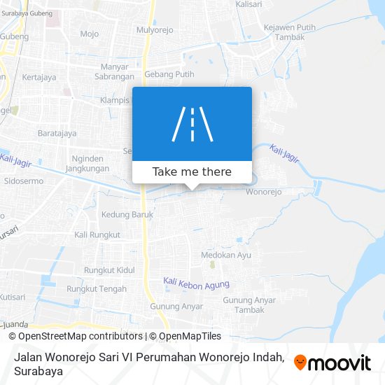 Jalan Wonorejo Sari VI Perumahan Wonorejo Indah map