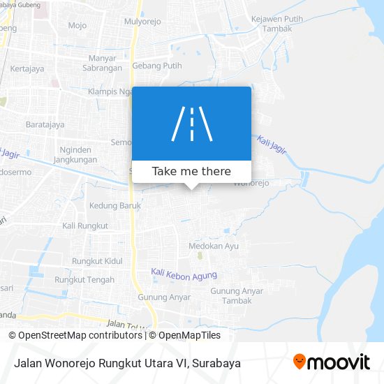 Jalan Wonorejo Rungkut Utara VI map