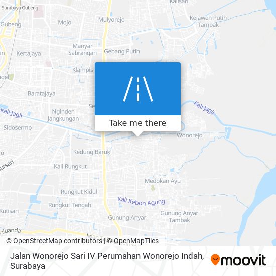 Jalan Wonorejo Sari IV Perumahan Wonorejo Indah map