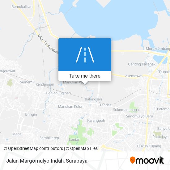 Jalan Margomulyo Indah map