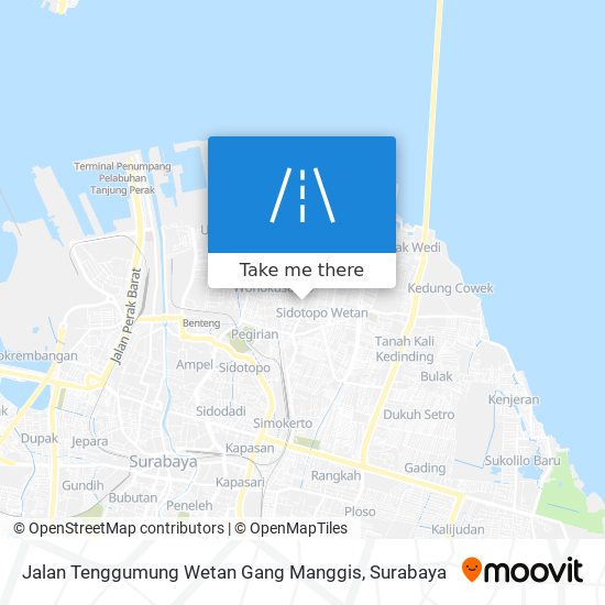 Jalan Tenggumung Wetan Gang Manggis map