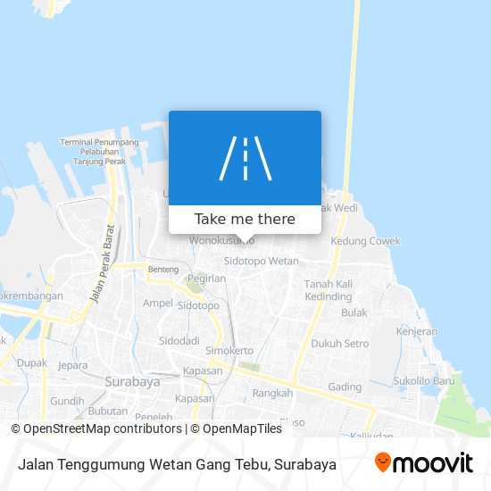 Jalan Tenggumung Wetan Gang Tebu map