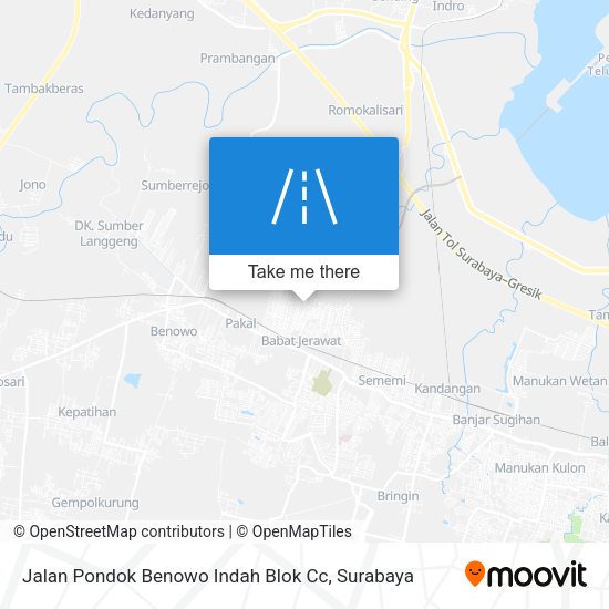 Jalan Pondok Benowo Indah Blok Cc map