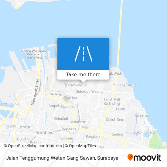 Jalan Tenggumung Wetan Gang Sawah map