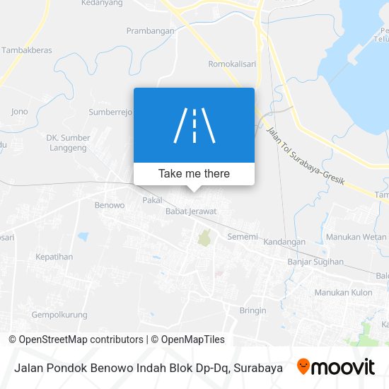 Jalan Pondok Benowo Indah Blok Dp-Dq map