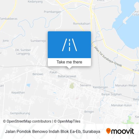 Jalan Pondok Benowo Indah Blok Ea-Eb map