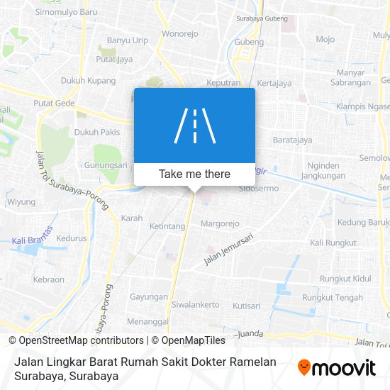 Jalan Lingkar Barat Rumah Sakit Dokter Ramelan Surabaya map