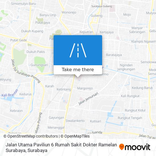 Jalan Utama Paviliun 6 Rumah Sakit Dokter Ramelan Surabaya map