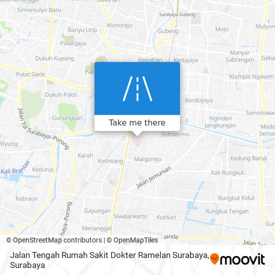 Jalan Tengah Rumah Sakit Dokter Ramelan Surabaya map