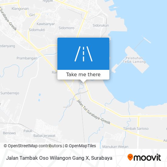 Jalan Tambak Oso Wilangon Gang X map