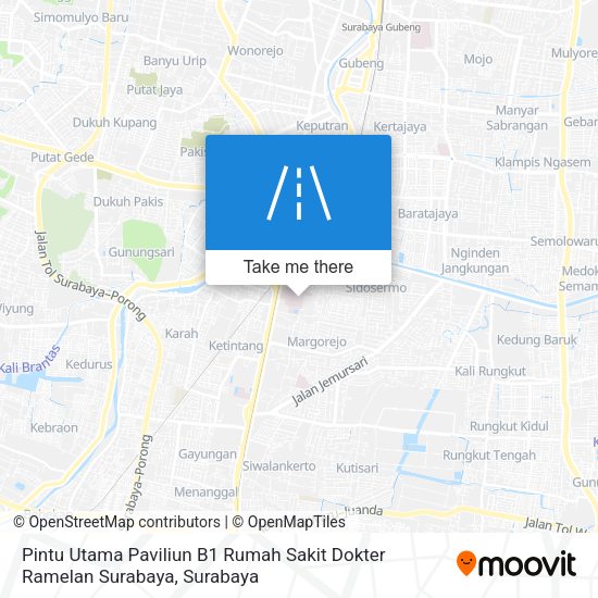 Pintu Utama Paviliun B1 Rumah Sakit Dokter Ramelan Surabaya map