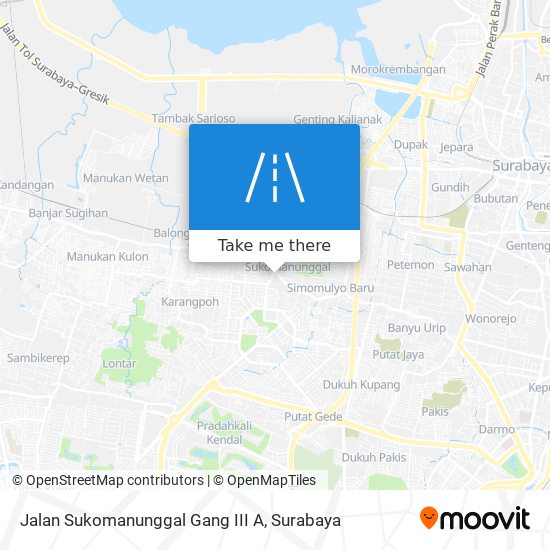 Jalan Sukomanunggal Gang III A map