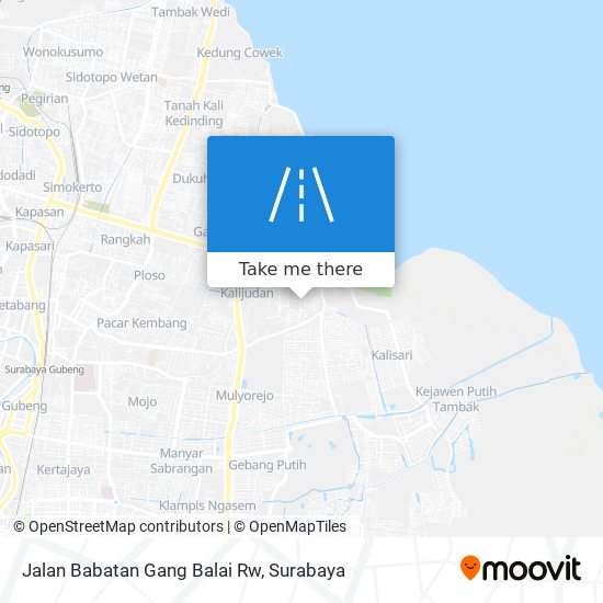 Jalan Babatan Gang Balai Rw map