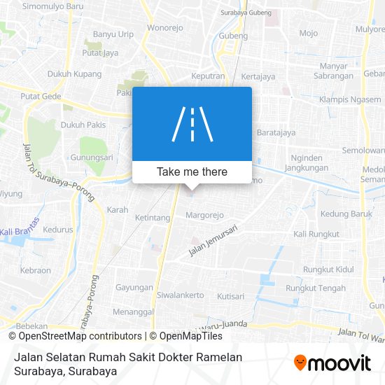 Jalan Selatan Rumah Sakit Dokter Ramelan Surabaya map