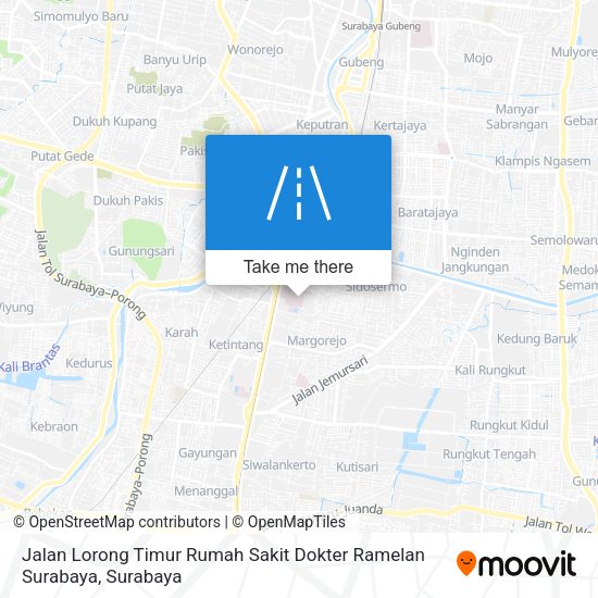 Jalan Lorong Timur Rumah Sakit Dokter Ramelan Surabaya map