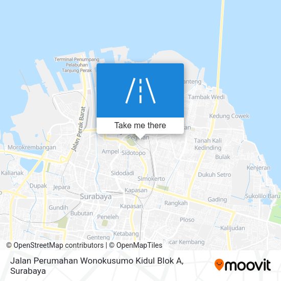 Jalan Perumahan Wonokusumo Kidul Blok A map