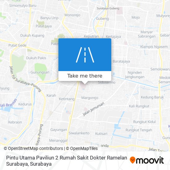 Pintu Utama Paviliun 2 Rumah Sakit Dokter Ramelan Surabaya map