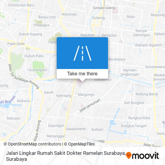 Jalan Lingkar Rumah Sakit Dokter Ramelan Surabaya map