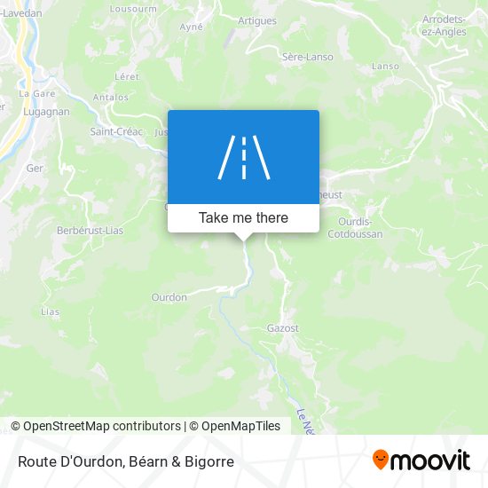 Route D'Ourdon map