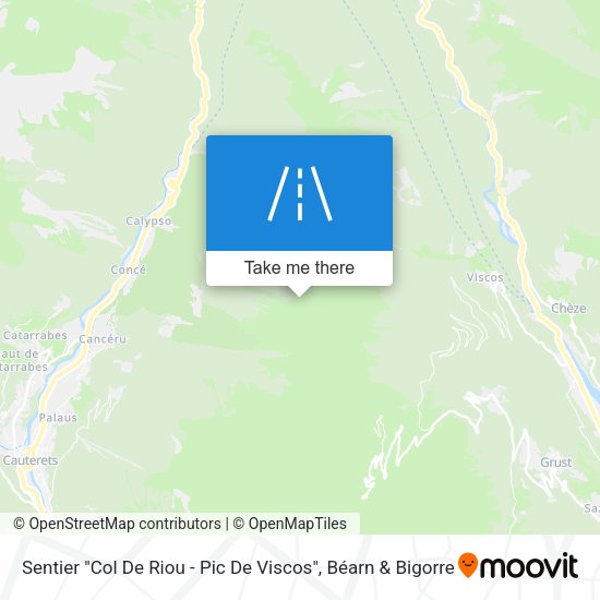 Sentier "Col De Riou - Pic De Viscos" map