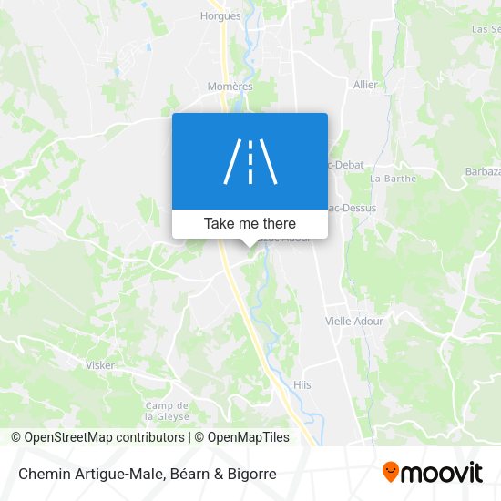 Chemin Artigue-Male map