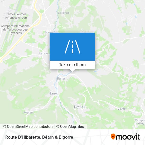 Route D'Hibarette map