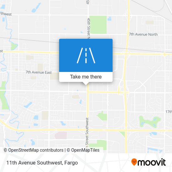 11th Avenue Southwest map