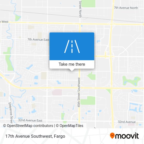 17th Avenue Southwest map