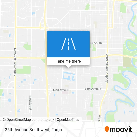 25th Avenue Southwest map