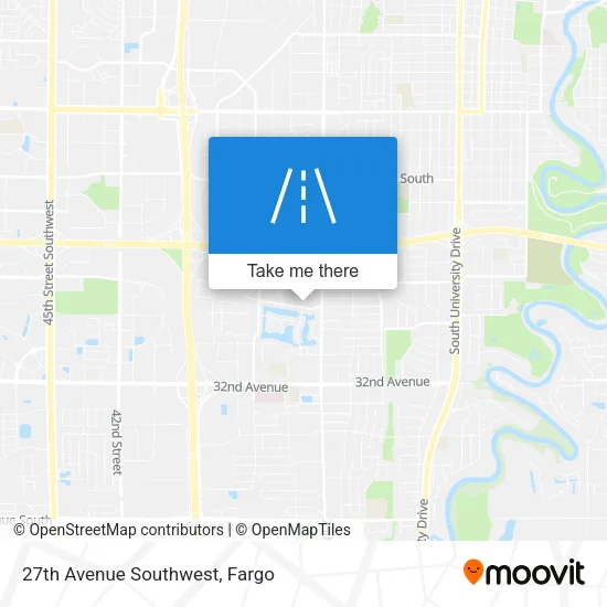 27th Avenue Southwest map