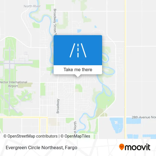 Evergreen Circle Northeast map