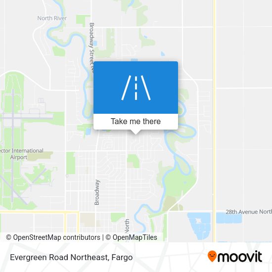 Evergreen Road Northeast map