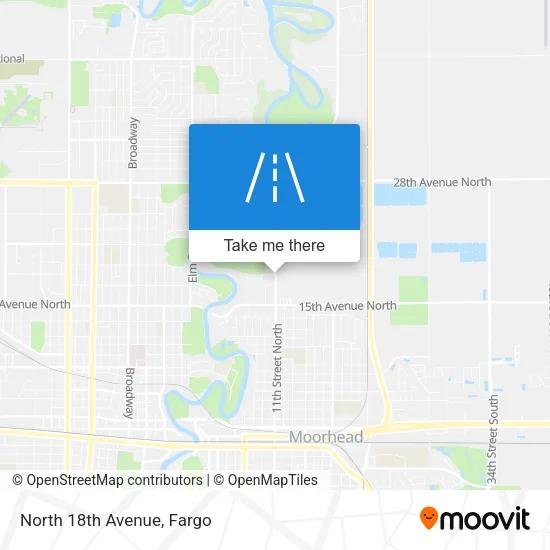 North 18th Avenue map