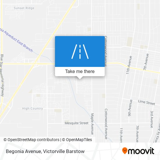 Begonia Avenue map