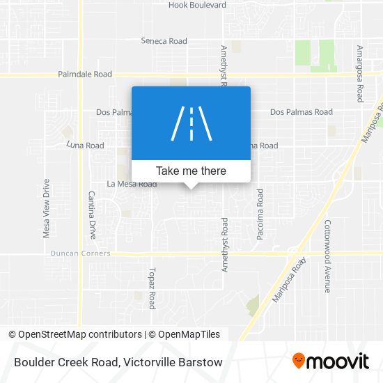 Boulder Creek Road map