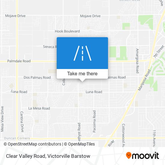 Clear Valley Road map