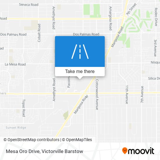 Mapa de Mesa Oro Drive