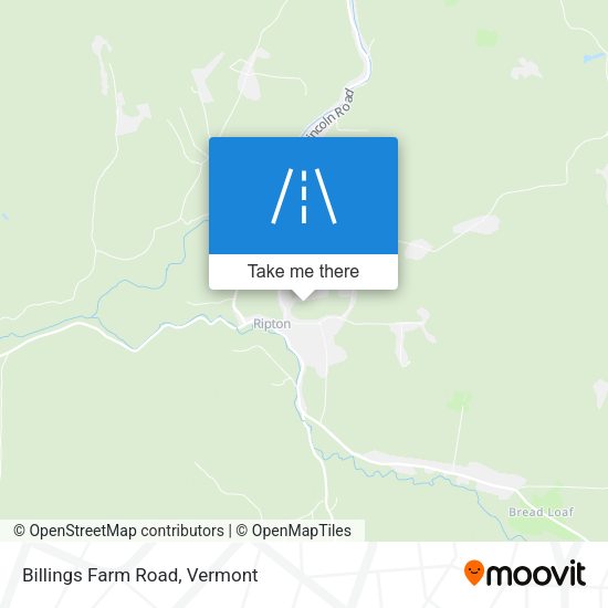 Billings Farm Road map