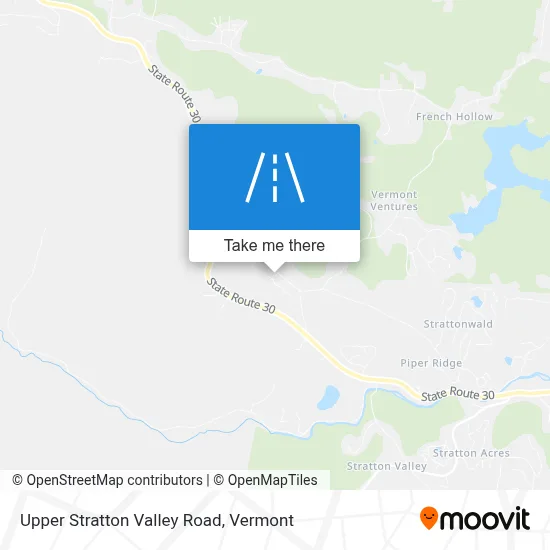 Upper Stratton Valley Road map